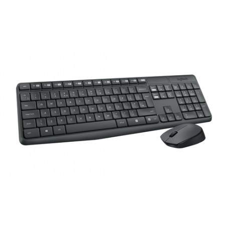 Logitech MK235 Wireless Keyboard and Mouse Combo tastiera USB QWERTY Inglese Grigio (920-007931)