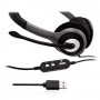 V7 HU521-2EP cuffia e auricolare Cablato A Padiglione Ufficio Nero, Argento (HU521-2EP)