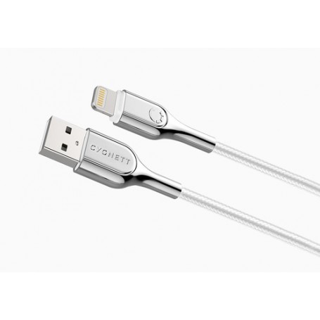 Cygnett Lightning - USB-A 1 m Acciaio inossidabile, Bianco (CY2685PCCAL)
