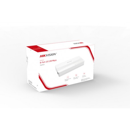 Hikvision Digital Technology DS-3E0108D-E switch di rete Fast Ethernet (10/100) Bianco (301801385)