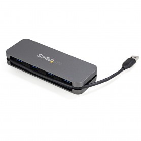 StarTech.com HB30AM4AB hub di interfaccia USB 3.2 Gen 1 (3.1 Gen 1) Type-A 5000 Mbit/s Nero, Grigio (HB30AM4AB)