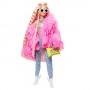 Barbie Extra Doll 3 in Pink Coat with Pet Unicorn-Pig (GRN28)
