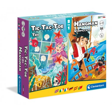 Clementoni Tic-Tac-Toe + Hangman Gioco didattico (16304)