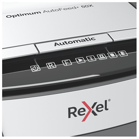 Rexel Optimum AutoFeed+ 50X distruggi documenti Triturazione incrociata 55 dB 22 cm Nero, Grigio (2020050XEU)