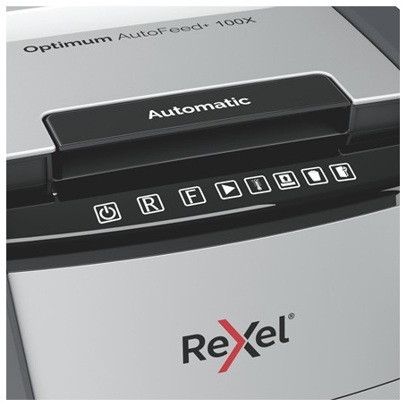 Rexel Optimum AutoFeed+ 100X distruggi documenti Triturazione incrociata 55 dB 22 cm Nero, Grigio (2020100XEU)