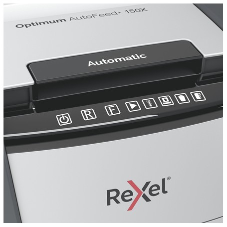 Rexel Optimum AutoFeed+ 150X A distruggi documenti Triturazione incrociata 55 dB 22 cm Nero, Grigio (2020150XEU)