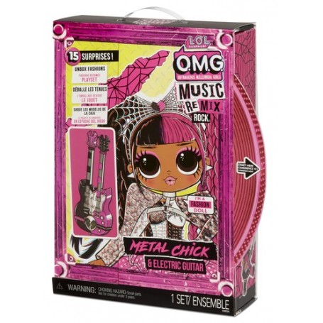 L.O.L. Surprise! OMG Remix Rock- Metal Chick and Electric Guitar (577577EUC)