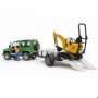 BRUDER Land Rover Defender with trailer, CAT and man (02593)