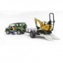 BRUDER Land Rover Defender with trailer, CAT and man (02593)