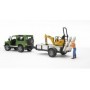 BRUDER Land Rover Defender with trailer, CAT and man (02593)
