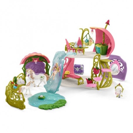 Schleich bayala Glittering flower house with unicorns, lake and stable (42445)