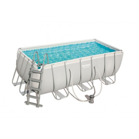 Bestway Power Steel 56456 piscina fuori terra Piscina con bordi Piscina rettangolare 8124 L Blu, Grigio (56456)