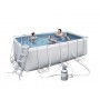 Bestway Power Steel 56457 piscina fuori terra Piscina con bordi Piscina rettangolare 8124 L Blu, Grigio (56457)