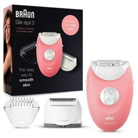 Braun Silk-épil 3 81683691 epilatore 20 pinzette Rosa, Bianco (4210201223511)