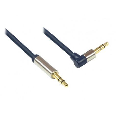Alcasa 3.5mm - 3.5mm, m-m, 0.5m cavo audio 0,5 m Blu, Oro, Metallico (GC-M0044)