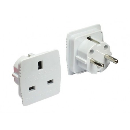 Alcasa 1553-EADW adattatore per presa di corrente Tipo F Tipo G (UK) Bianco (1553-EADW)