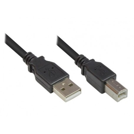 Alcasa 2510-05OFS cavo USB 0,5 m USB 2.0 USB A USB B Nero (2510-05OFS)