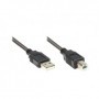 Alcasa 2510-3OFS cavo USB 3 m USB 2.0 USB A USB B Nero (2510-3OFS)