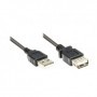 Alcasa USB 2.0 AM/AF 0.6m cavo USB 0,6 m USB A Nero (2511-OF06S)