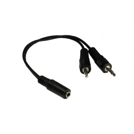 Alcasa 3.5mm - 2x 3.5mm, f-m, 0.2m cavo audio 0,2 m 2 x 3.5mm Nero (AD-35B2S)