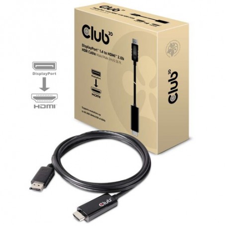 CLUB3D CAC-1082 cavo DisplayPort HDMI 2.0 Nero (CAC-1082)