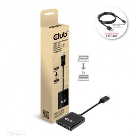 CLUB3D CSV-7200 ripartitore video DisplayPort 2x DisplayPort (CSV-7200)