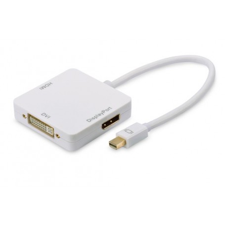 Ednet 84511 cavo e adattatore video 0,2 m Mini DisplayPort DisplayPort + DVI-D + HDMI Bianco (84511)