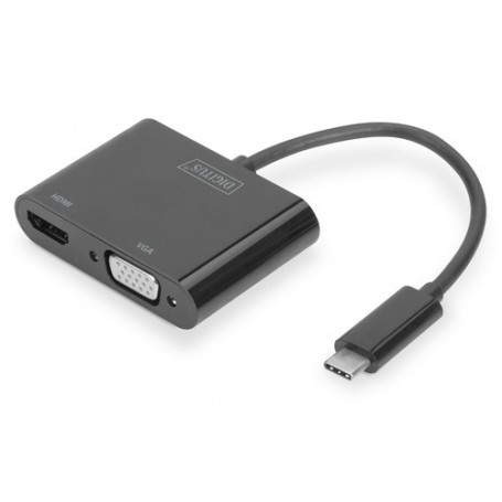 Digitus DA-70858 cavo e adattatore video 0,11 m USB tipo-C HDMI + VGA (D-Sub) Nero (DA-70858)