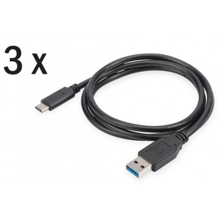 Digitus AK-880903-010-S cavo USB 1 m USB 2.0 USB C USB A Nero (AK-880903-010-S)