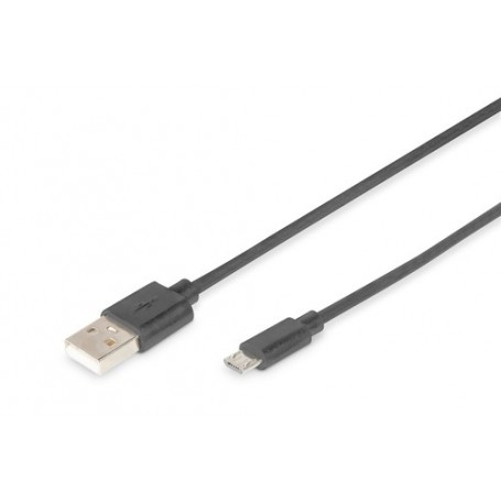 Digitus 1.8m, USB2.0-A/USB2.0 micro-B cavo USB 1,8 m Micro-USB B Nero (DB-300127-018-S)