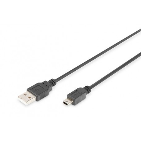 Digitus 1.8m, USB2.0-A/USB2.0 mini-B cavo USB 1,8 m USB A Mini-USB B Nero (DB-300130-018-S)
