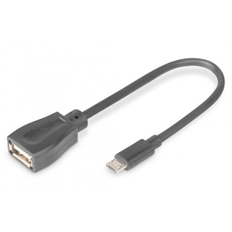 Digitus 0.2m, USB2.0 micro-B/USB2.0-A cavo USB 0,2 m Micro-USB B Nero (DB-300309-002-S)