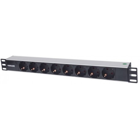 Intellinet 714037 unità di distribuzione dell'energia (PDU) 8 presa(e) AC 1U Alluminio, Nero (714037)