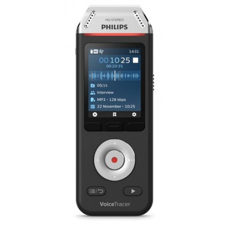 Philips Voice Tracer DVT2810/00 dittafono Flash card Nero, Cromo (DVT2810/00)