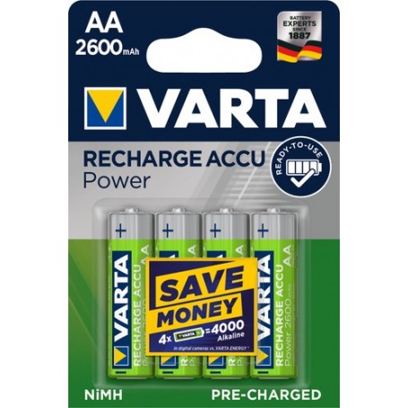Varta RECHARGE ACCU Power AA Batteria ricaricabile Stilo AA Nichel-Metallo Idruro (NiMH) (05716 101 404)