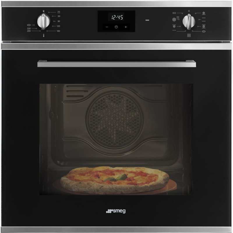 SMEG SF6400EPZN FORNO PIZZA 60CM 65LT MULTIF.8 CL.A INOX/NERO (Forno ad  incasso) (SF6400EPZN)
