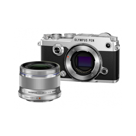 OLYMPUS PEN-F SILVER+25/1,8 BLACK Garanzia 4 anni ufficiale Olympus Italia (PEN-F 25)