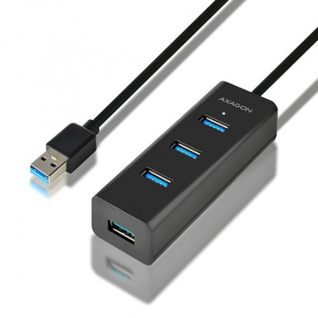 Axago HUE-S2BL hub di interfaccia USB 3.2 Gen 1 (3.1 Gen 1) Type-A 5000 Mbit/s Nero (HUE-S2BL)