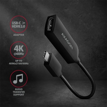Axagon RVC-HI2 cavo e adattatore video 0,21 m USB tipo-C HDMI Nero (RVC-HI2)
