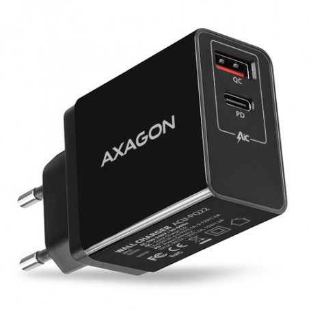 Axagon ACU-PQ22 Caricabatterie per dispositivi mobili Nero Interno (ACU-PQ22)