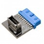 Akasa AK-CBUB51-BK adattatore per inversione del genere dei cavi USB 3.0 19-pin header USB 3.1 A Blu (AK-CBUB51-BK)