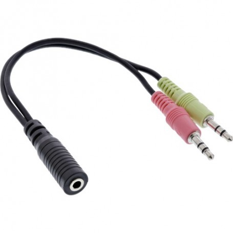 InLine 0.15m, 3.5mm/2x3.5mm cavo audio Nero (99312I)