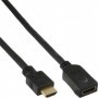 InLine HDMI M-F 1m cavo HDMI HDMI tipo A (Standard) Nero (4043718089284)