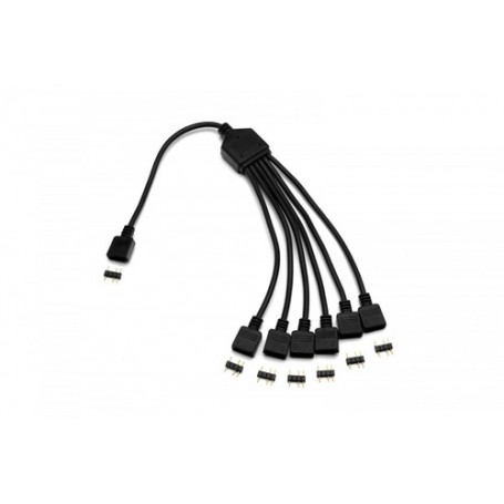 EK Water Blocks EK-D-RGB 6-Fach D-RGB Splitterkabel Cavo splitter RGB Nero (3831109821879)