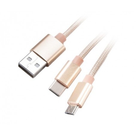 Akasa AK-CBUB42-12GL cavo USB 1,2 m USB 2.0 USB A USB C/Micro-USB B Oro (AK-CBUB42-12GL)