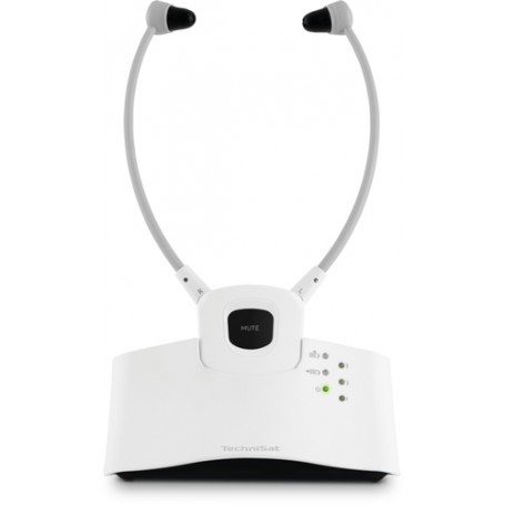 TechniSat StereoMan ISI 2-V2 Auricolare Wireless Passanuca TV Base di ricarica Bianco
