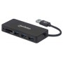 Manhattan 164931 hub di interfaccia USB 3.2 Gen 1 (3.1 Gen 1) Type-A 5000 Mbit/s Nero