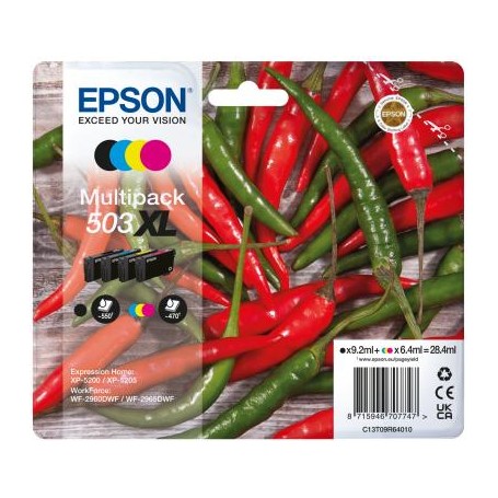 Epson 503XL cartuccia d'inchiostro 4 pz Originale Resa elevata (XL) Nero, Ciano, Magenta, Giallo