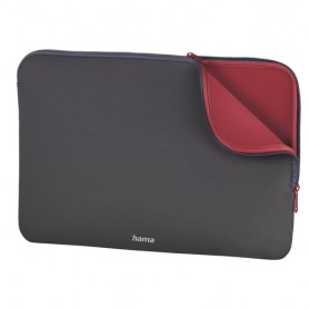 Hama Neoprene borsa per notebook 35,8 cm (14.1") Custodia a tasca Grigio, Rosso