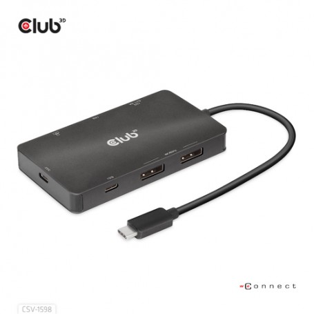 CLUB3D CSV-1598 hub di interfaccia USB 3.2 Gen 2 (3.1 Gen 2) Type-C 10000 Mbit/s Nero